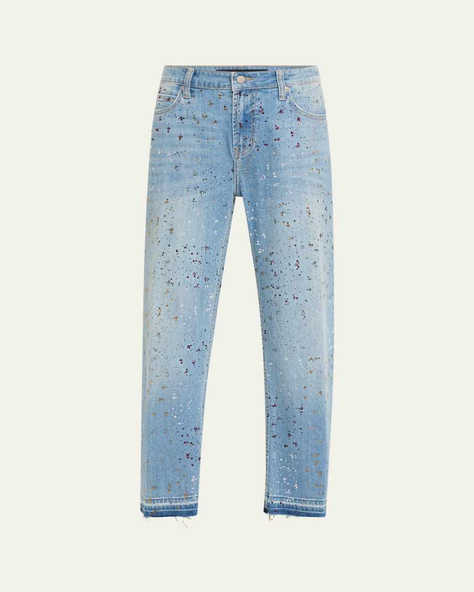 Meteor Shower Straigth-Leg Ankle Boyfriend Jeans